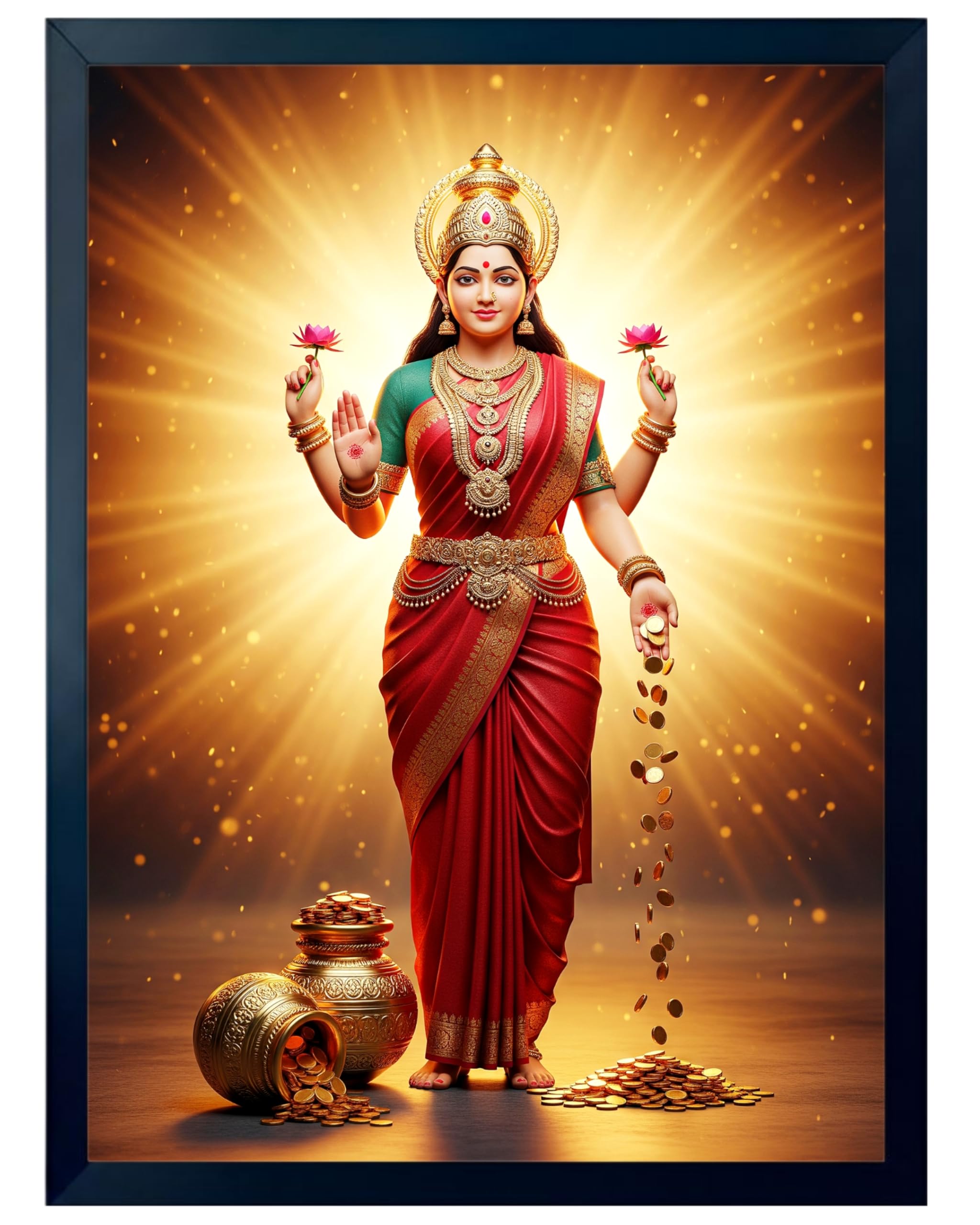 ARTFUL TOY BOX – Maa Laxmi Devi Photo Frame Wall Hanging